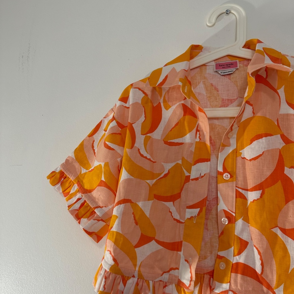 Kate Spade Peaches Cropped Shirt - Picture 5 of 6